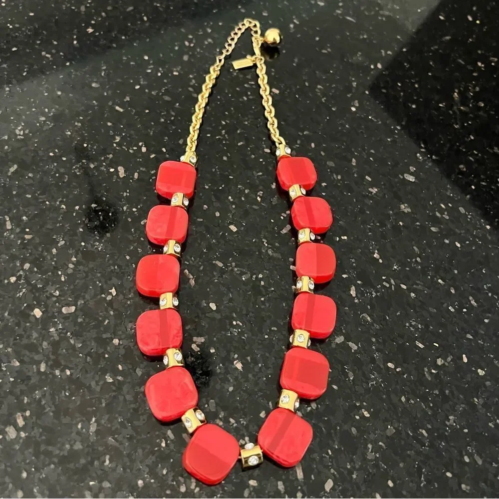 Kate Spade Colorblock Jewel Necklace on gold tone chain